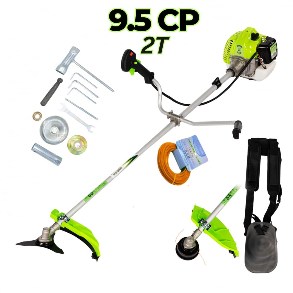 Motocoasa Benzina Ultra PRO Craft-Tec - 9.5 CP, 2 Timpi, 52 CC, 7 kW, 16 Accesorii, Disc Metal + Guta, Trimmer Motocoasa Benzina Ultra PRO Craft-Tec - 9.5 CP, 2 Timpi, 52 CC, 7 kW, 16 Accesorii, Disc Metal + Guta, Trimmer
